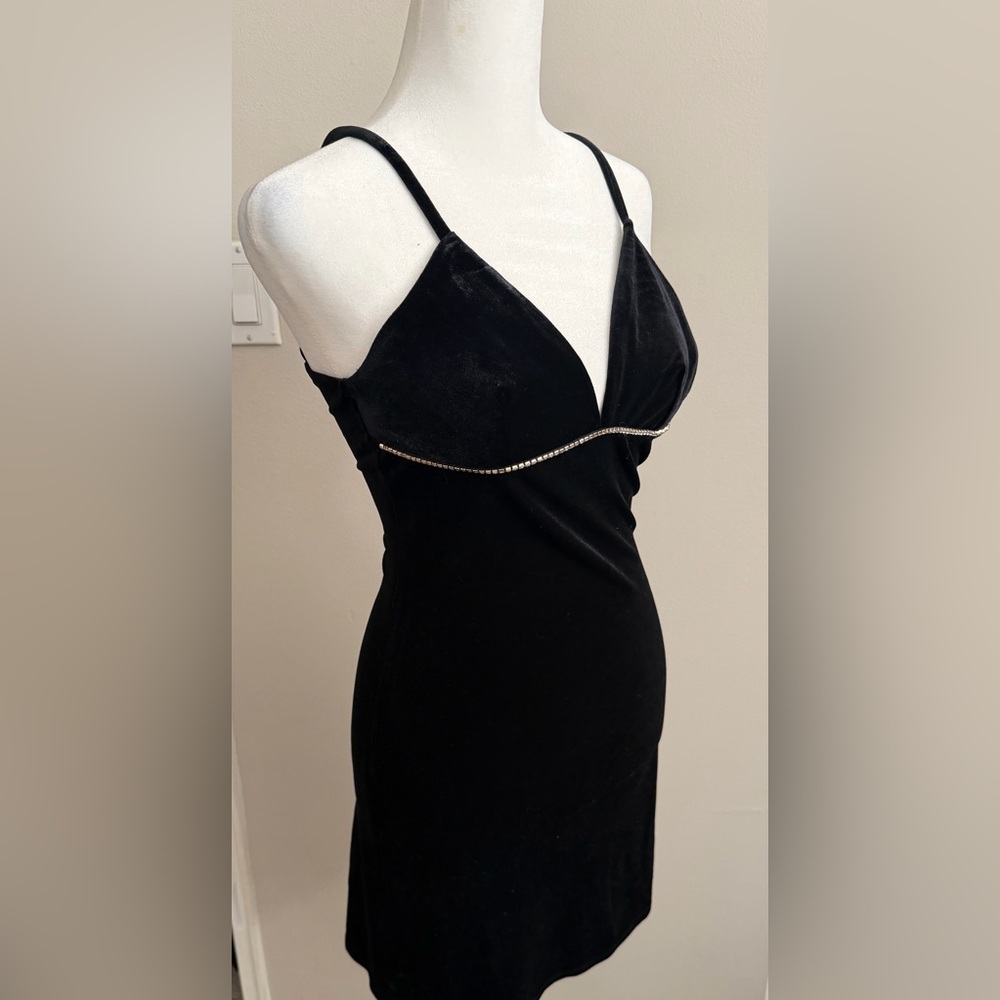 Wild Fable Black Triangle Velvet Tank Mini Holiday Dress